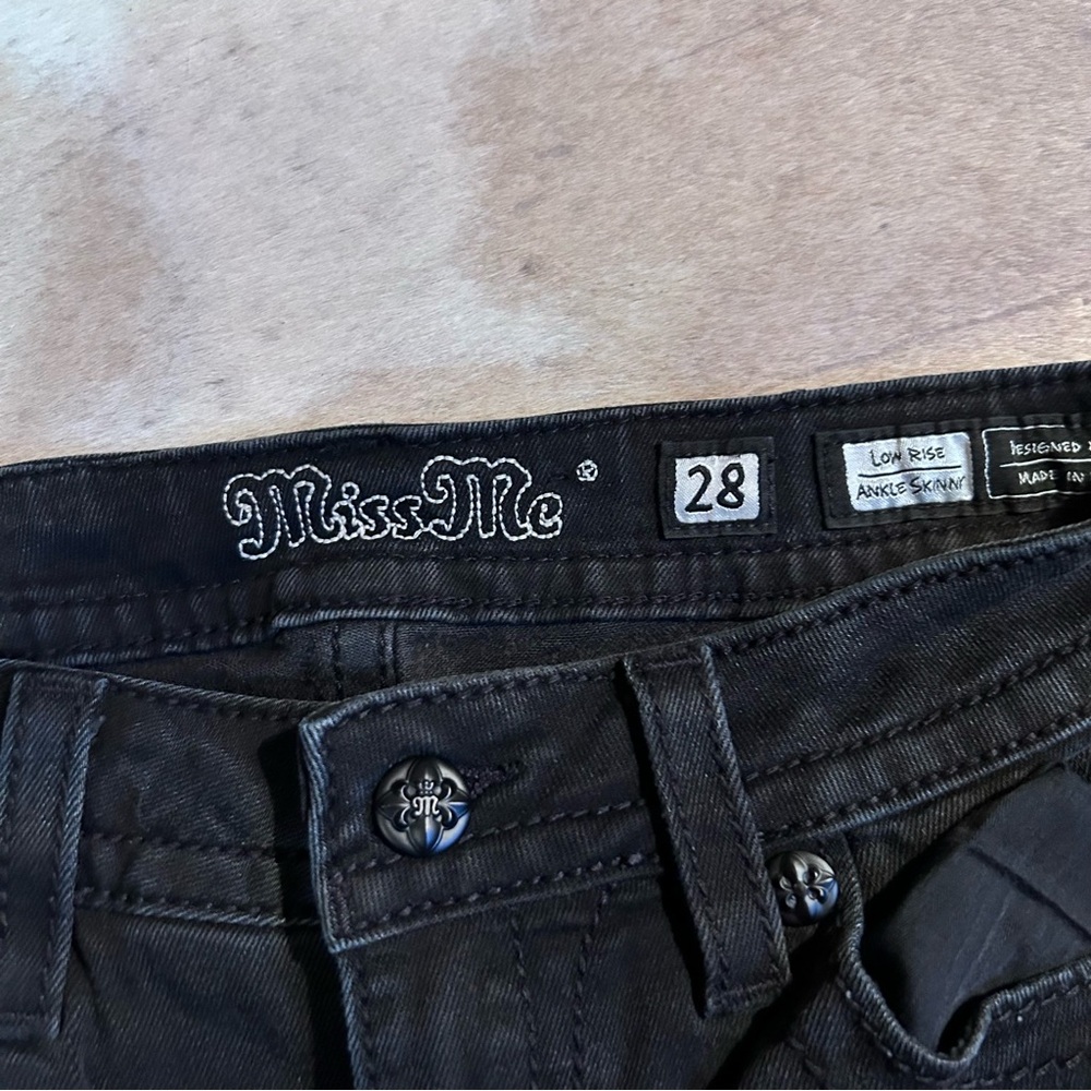 Miss Me low rise ankle skinny black Jeans - 28 - Picture 2 of 5
